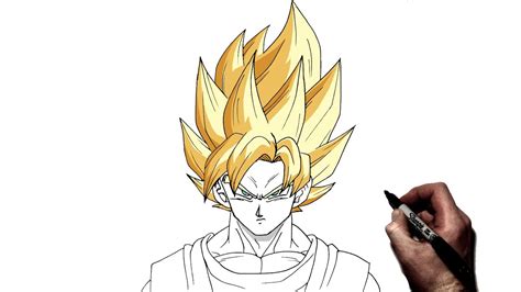 How To Draw Super Saiyan Goku .